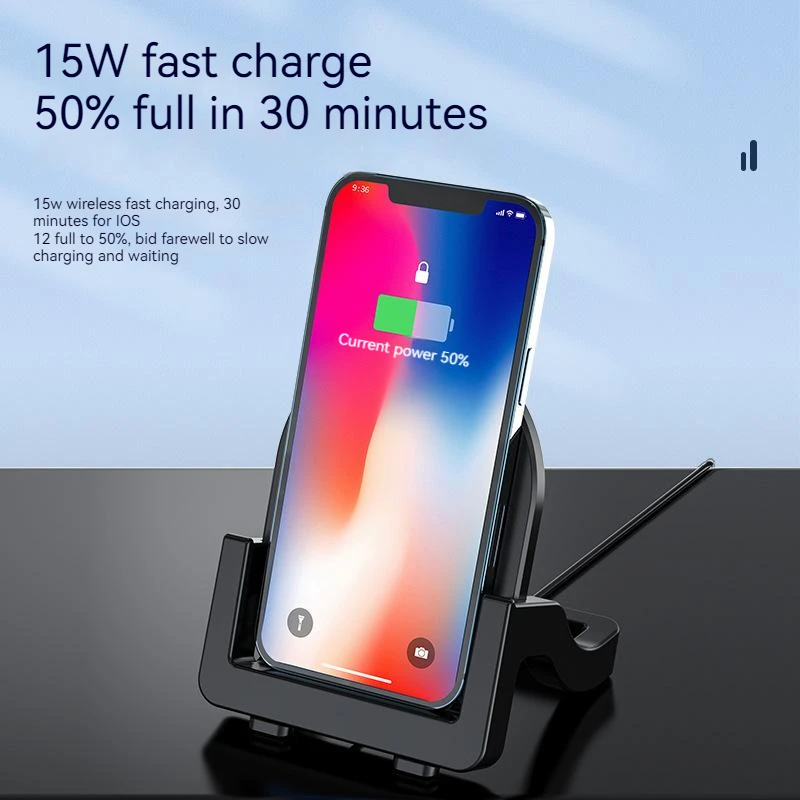 

Mobile phone headset charging two-in-one detachable vertical mobile phone holder 15W fast charging wireless charger