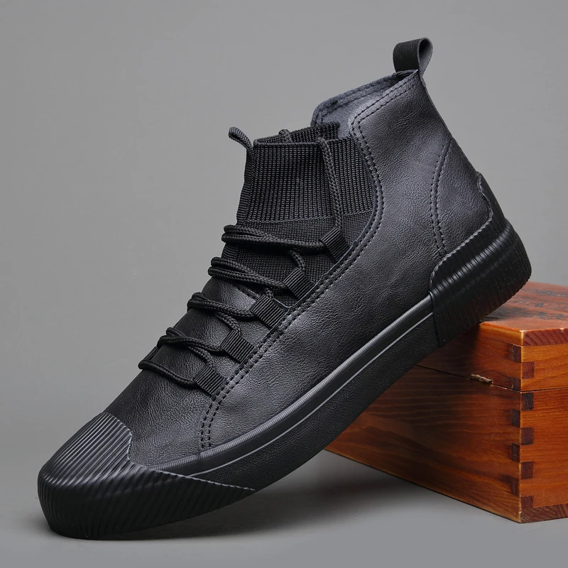 Высокие мужские кроссовки повседневная обувь кожаные ботинки для мужчин