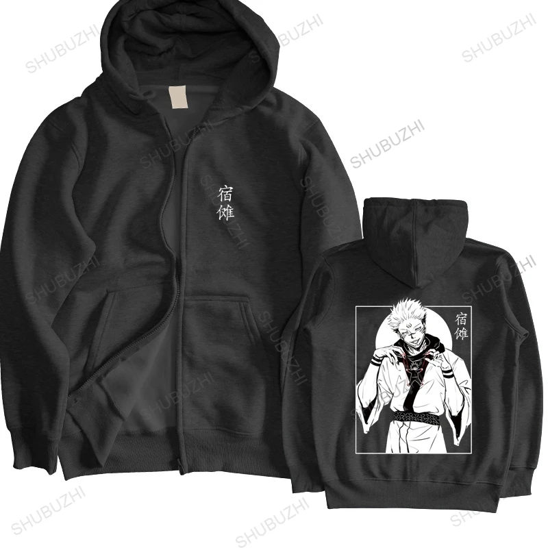 

Kawaii Jujutsu Kaisen hoodie Men Sukuna hoody Fitted Soft Anime Manga coat Outwear Unisex brand zipper warm jacket
