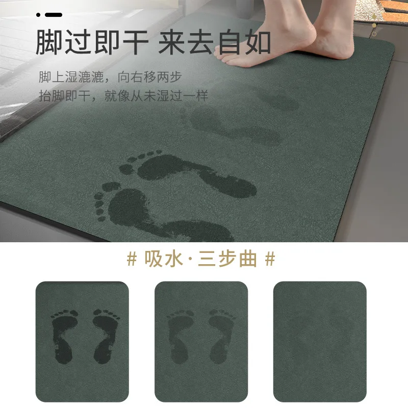 

Water-absorbing Door Quick Rug Mats Toilet Diatomaceous Mats Soft Dry Carpet Bathroom Non-slip Mats Bath Mats Bathroom Foot Mats