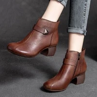 autumn and winter womens boots 2022 new retro high end soft high quality luxury comfortable mom short boots womens shoes