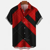 2022 hawaiian shirt men 5xl mens striped shirt 3d print fashion casual retro style short sleeved unisex shirt camisa manga curt