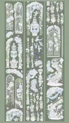 Блестящая лента для домашних животных Mist Forest Garden Vine Washi