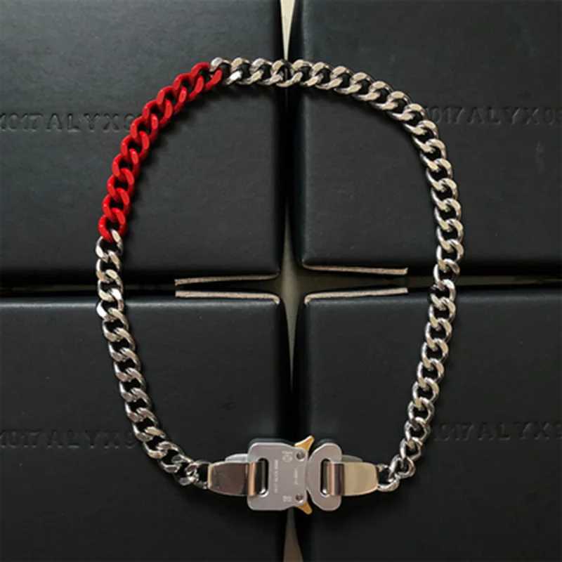 

ALYX Men Necklace Red Stitching High Street Women Alyx Function Necklace