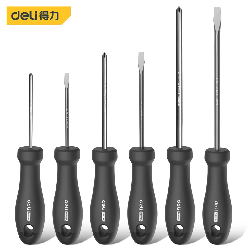 

SLOTTED/Phillips Magnetic Bit Screwdriver Set TPR Non-slip Handle Household Repair Tools Electrician Portable Screw Driver Kits