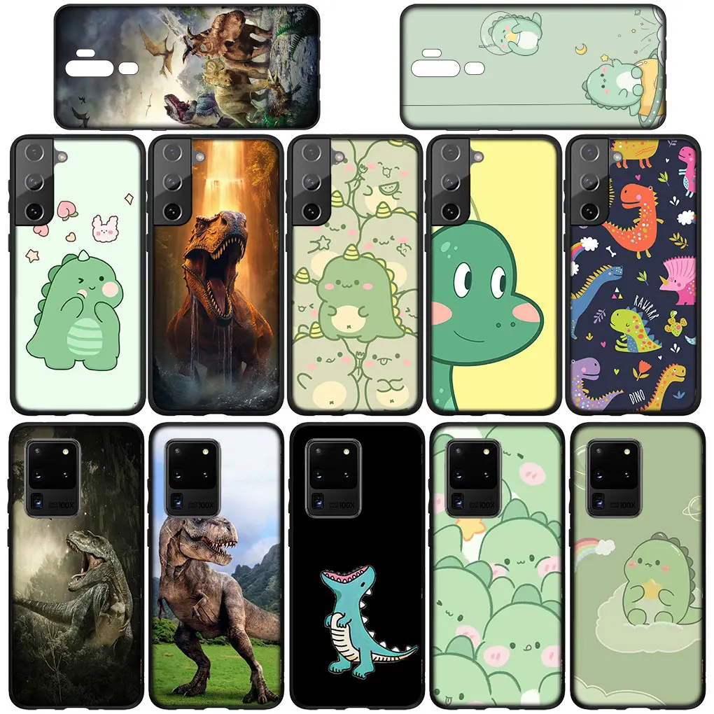 Мягкий силиконовый чехол с мультяшными динозаврами для Samsung Galaxy S24 S23 Fe Ultra Plus A55 A35