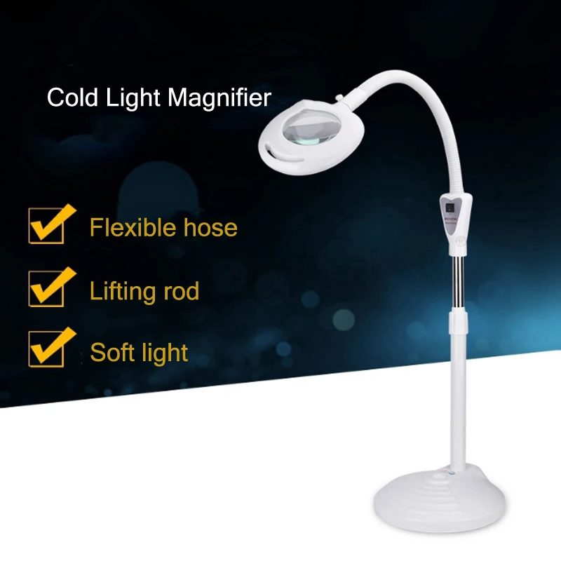 

LED Beauty Cold Light Lamp 16x Magnifying Glass Manicure Tattoo Shadowless Lamp Rotating Dimming Eye Protection Beauty Lamp