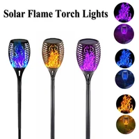 1468pcs 12led solar flame torch lights flickering light waterproof garden decoration outdoor lawn path yard patio lamps 2022