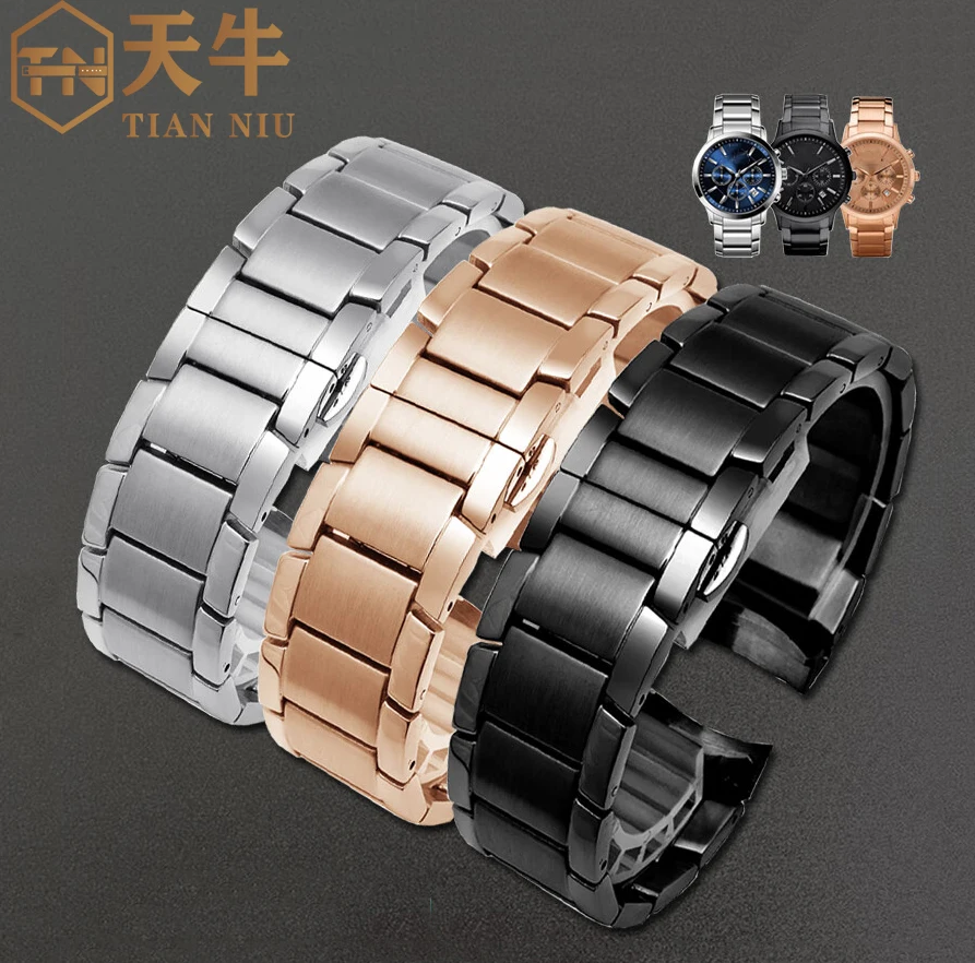 Браслет 22 мм для часов Armani AR2448 2447 2432 2433 2458 2434 2453 из нержавеющей стали