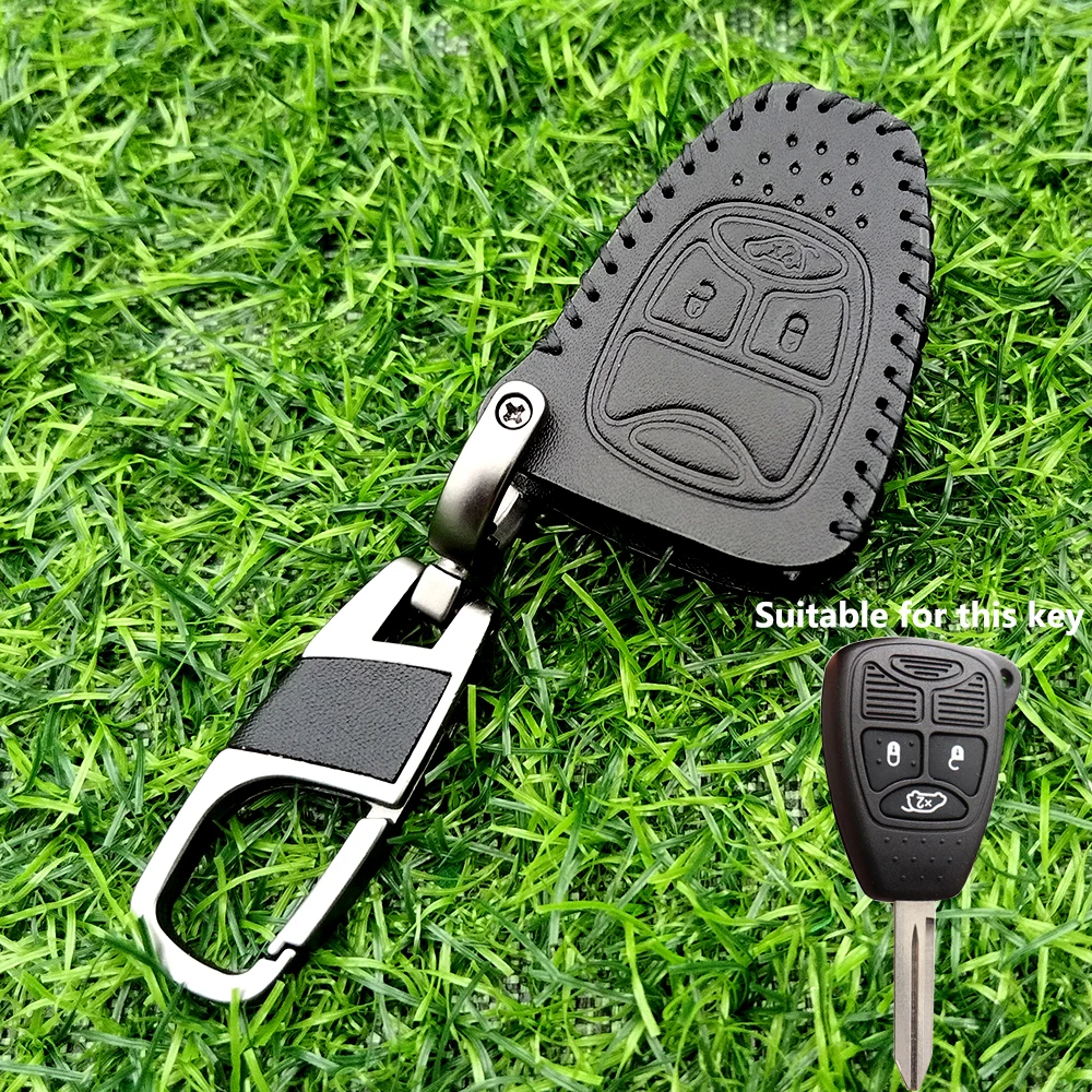 

Кожаный чехол для ключей Chrysler Voyager Pacifica 300c PT Cruiser Dodge Caliber Avenger Jeep Grand Cherokee Compass Patriot