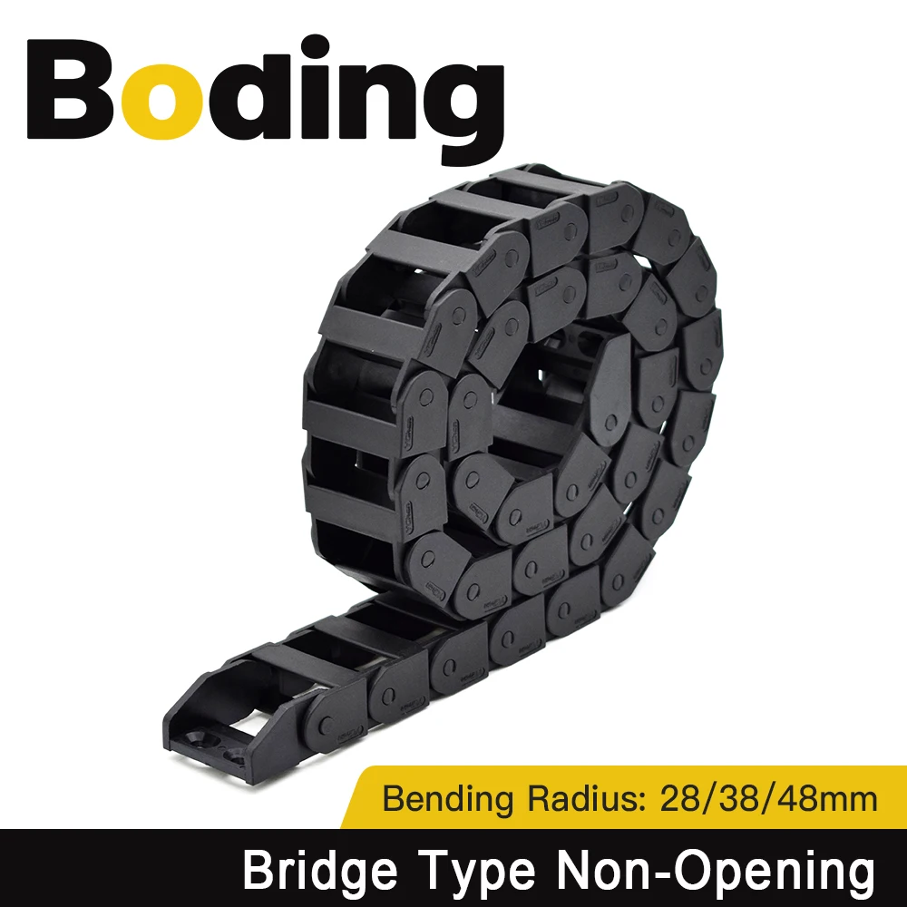 

BODING Cable Chains 15x20 15x30 18x25 18x37 mm Bridge Type Non-Opening Plastic Towline Transmission Drag Chain for Machine