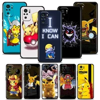 cartoon pokemon pikachu phone case for redmi 10 9 9a 9c 9i k20 k30 k40 plus note 10 11 pro soft silicone case pikachu