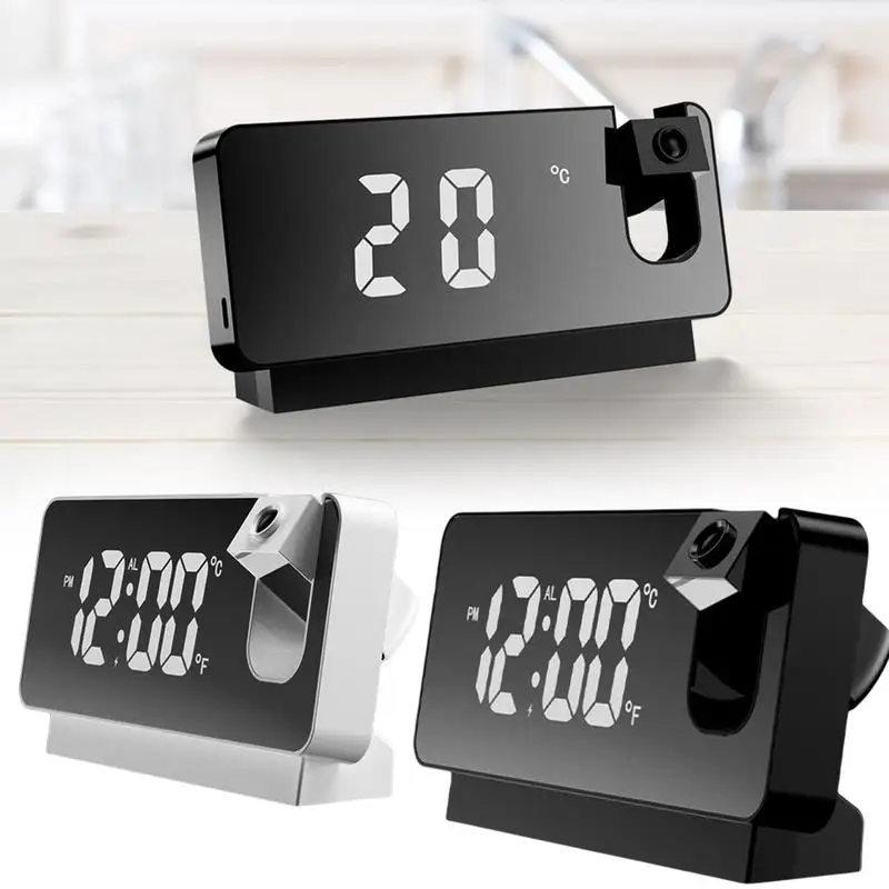Digital Clock Projection On Ceiling Wall Led Display Temperature Display Bedroom Bedside Clock Home Decor