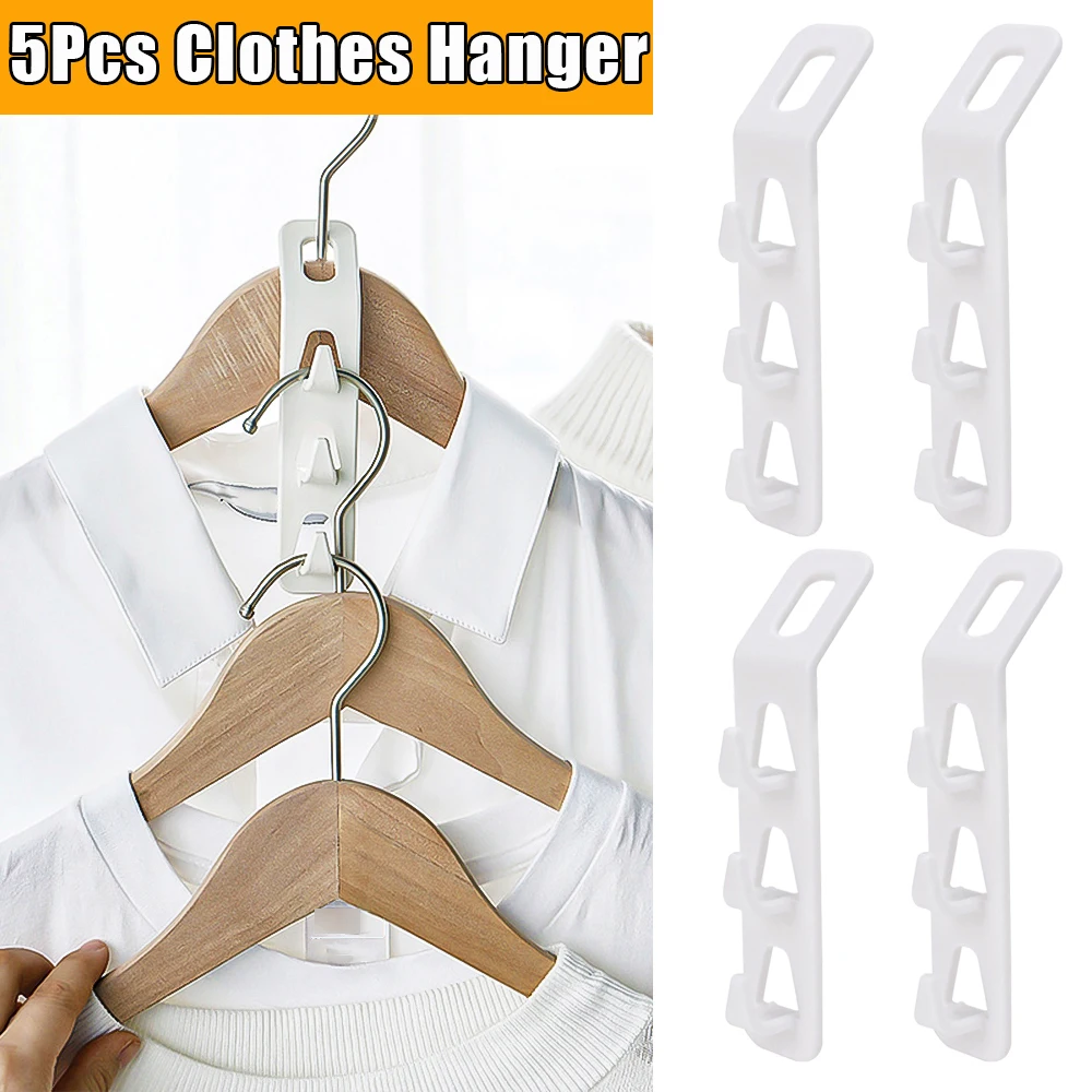 

5/1Pcs Clothes Hanger For Closet Connector Hooks Space-saving Wardrobe Coat Hat Storage Hangers Cascading Clothes Organizer Rack