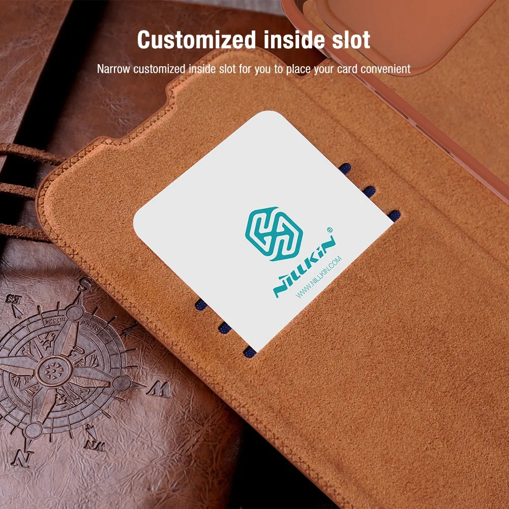 For iphone 13 Case For iPhone 14 Pro Max Nillkin Qin Leather Case Card Pocket Wallet bag Flip Cover for iPhone 13 Pro /13 Mini