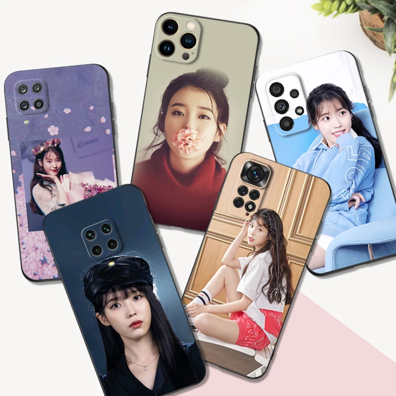 Черный чехол из ТПУ для Samsung galaxy S22 S20 S21 FE PLUS ultra + S10 E lite задняя крышка iu kpop lee ji-eun -