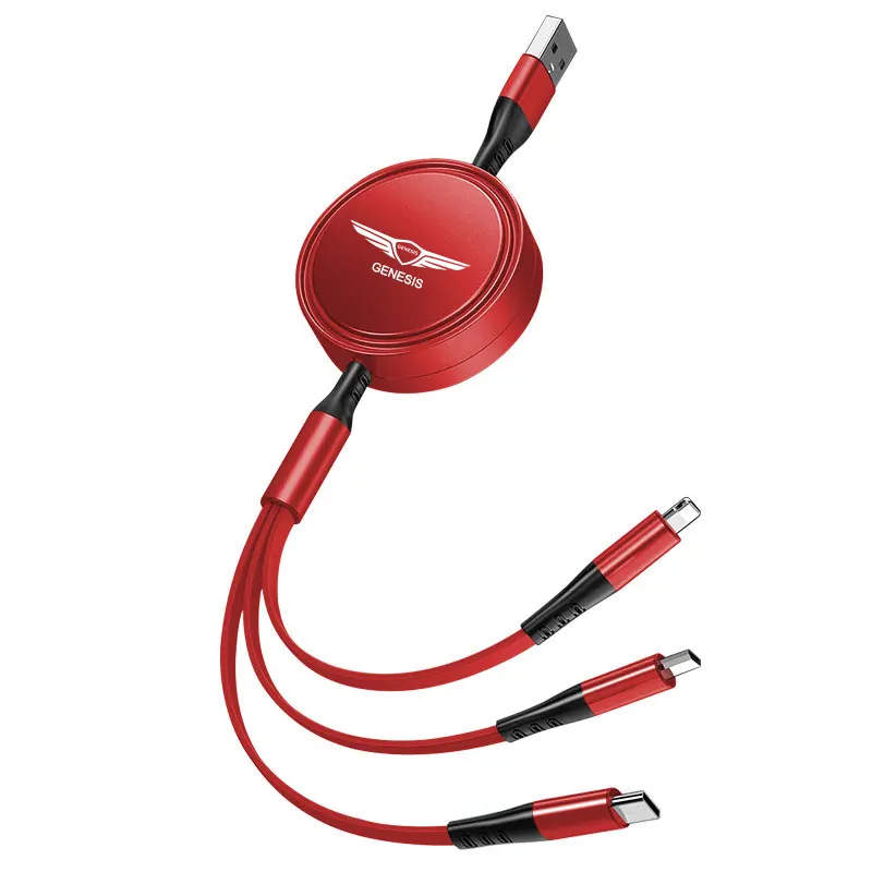 

USB-кабель Baseus 3 в 1, зарядное устройство для iPhone, кабель для быстрой зарядки телефона Android Type C для Xiaomi Samsung, логотип автомобиля Genis