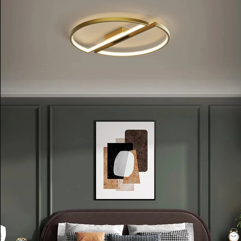 

Bedroom LED lamp bronze Copper simple modern personality creative ceiling lamp restaurant room lamp Nordic lamps new lighting