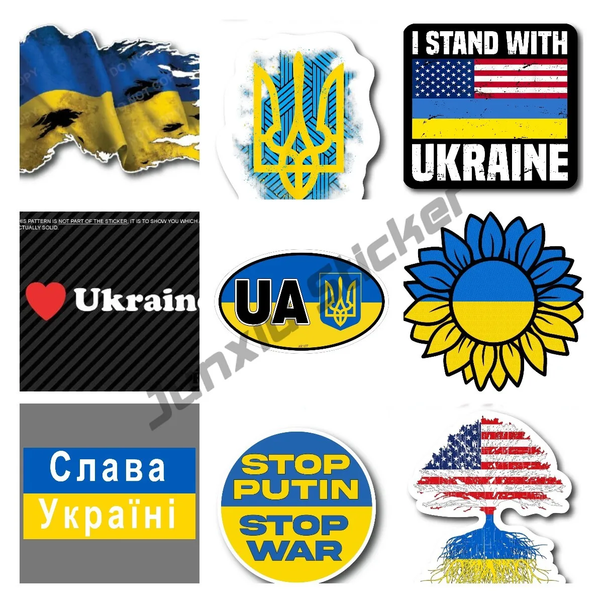 Coat of Arms of Ukraine funny car sticker colorful PVC printed decal car auto stickers for Cars, Windows, Laptop, Boat, Cooler