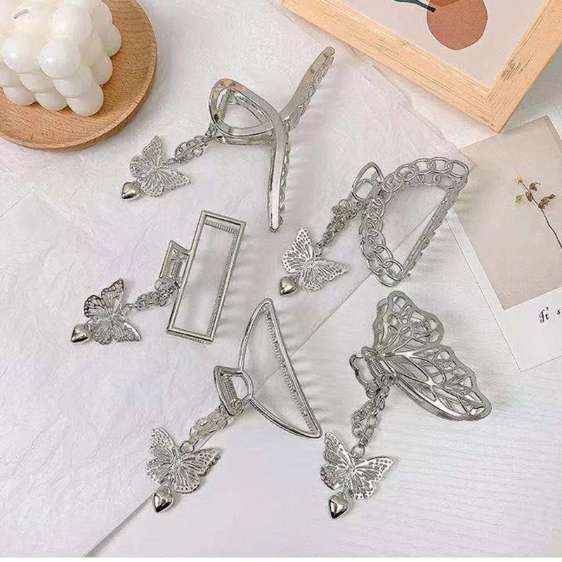 

Chic Butterfly Tassel Clip Shark Hair Claw Hairpin Non Slip Hair Clips All-match Hair Accessories for Friend Birthday