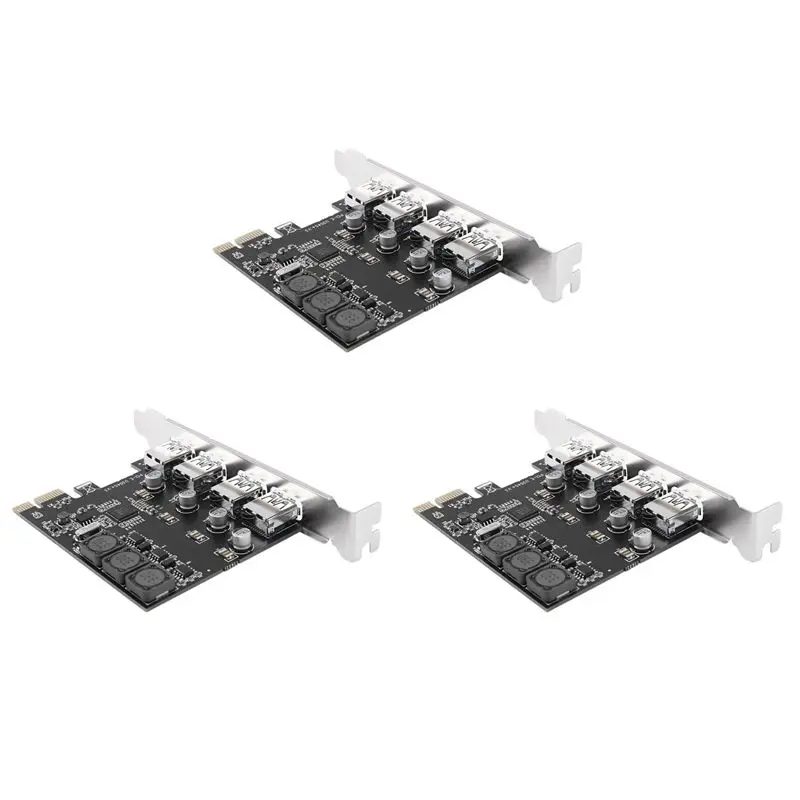 Фото Контроллер USB 3.0 с 4 портами, плата расширения PCI Express (PCIe) 3X, 4x USB 3.0, дополнительная карта USB 3.0 №1