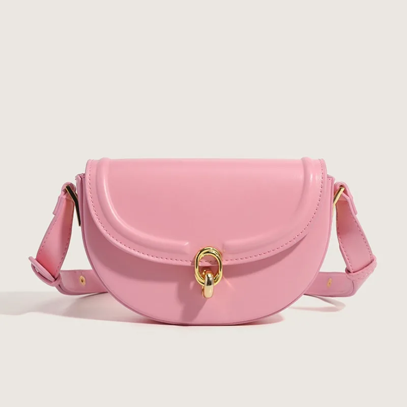 

Office Lady Sweet Lolita Bags Women 2023 Cute Pink Shoulder Bag Simple Solid PU Crossbody Bag Femme Designed Bolso Сумка