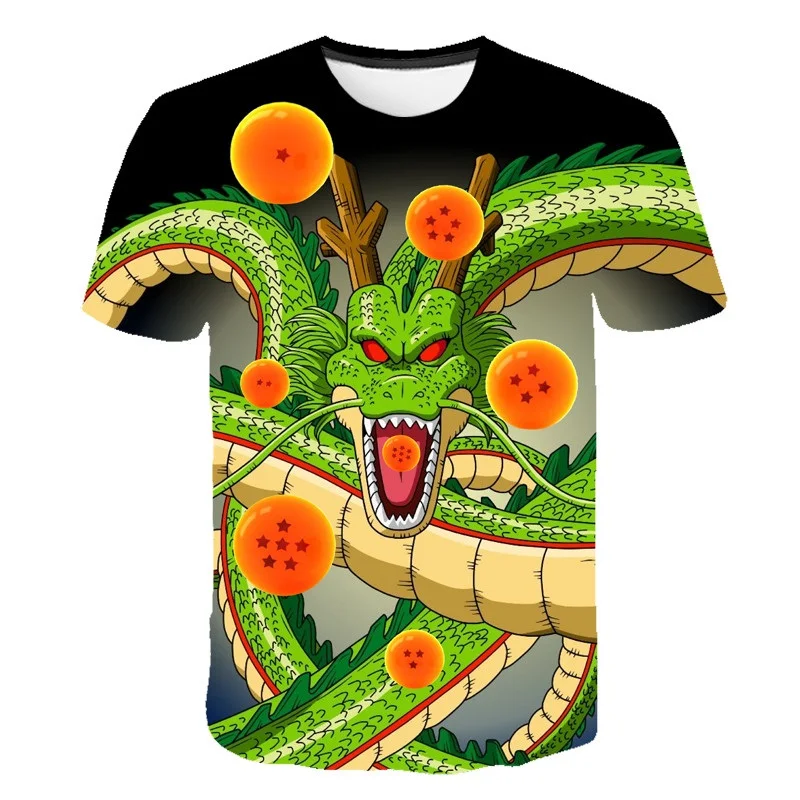 

Летняя футболка с японским аниме, Мужская модная 3d футболка с драконическим жемчугом, Повседневная футболка Гоку с коротким рукавом и кругл...