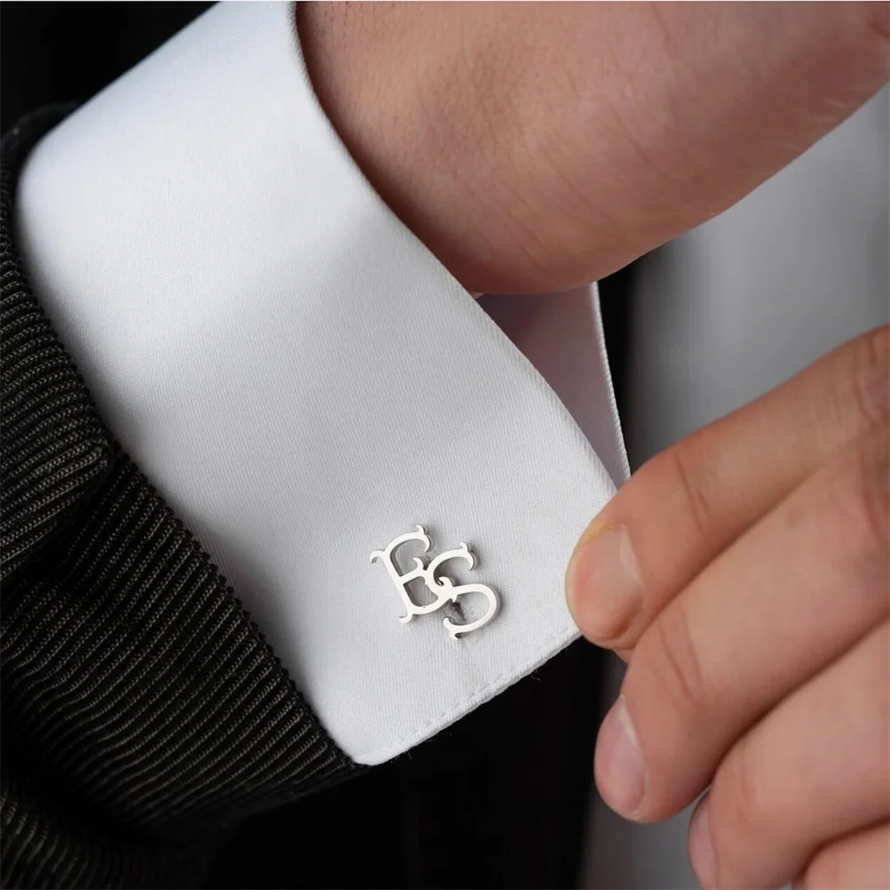 

Custom Men's Monograms Cufflinks Stainless Steel Initials Cufflinks Personalize Letter Groom Wedding Jewelry Gifts