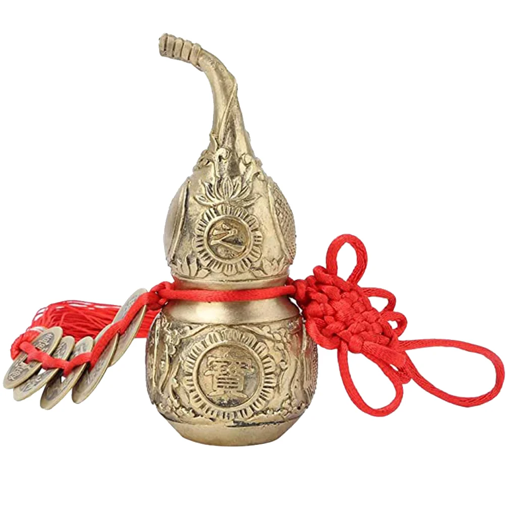 

Gourd Copper Calabash Shape Statue Craft Desktop Decor Decoration Sculpture Decorative Adornment Figurine Home Ornament