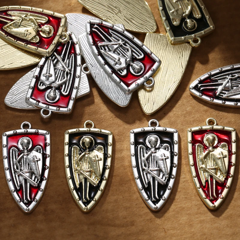 

Новое поступление 10 шт./лот 32*17 мм черный красный Святой щит крест подвески DIY ожерелье серьги для изготовления ювелирных изделий Аксессуары