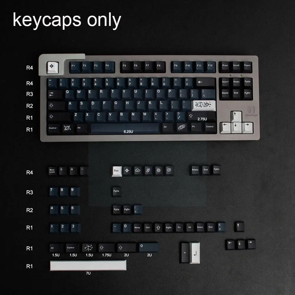 

Для клавиш GMK Galaxy PBT краска-Сублимация для MX Переключатель механические клавиатуры колпачки для клавиш профиль J0G4