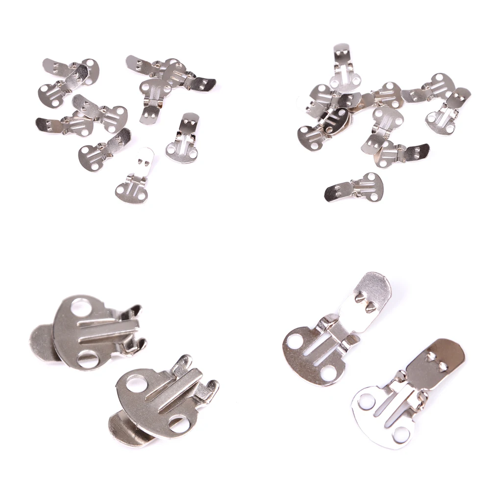 

10PCS/Set Silver Color Blank Stainless Steel Flower Shoes Clips On Findings DIY Craft Buckles For Shoes Accessories
