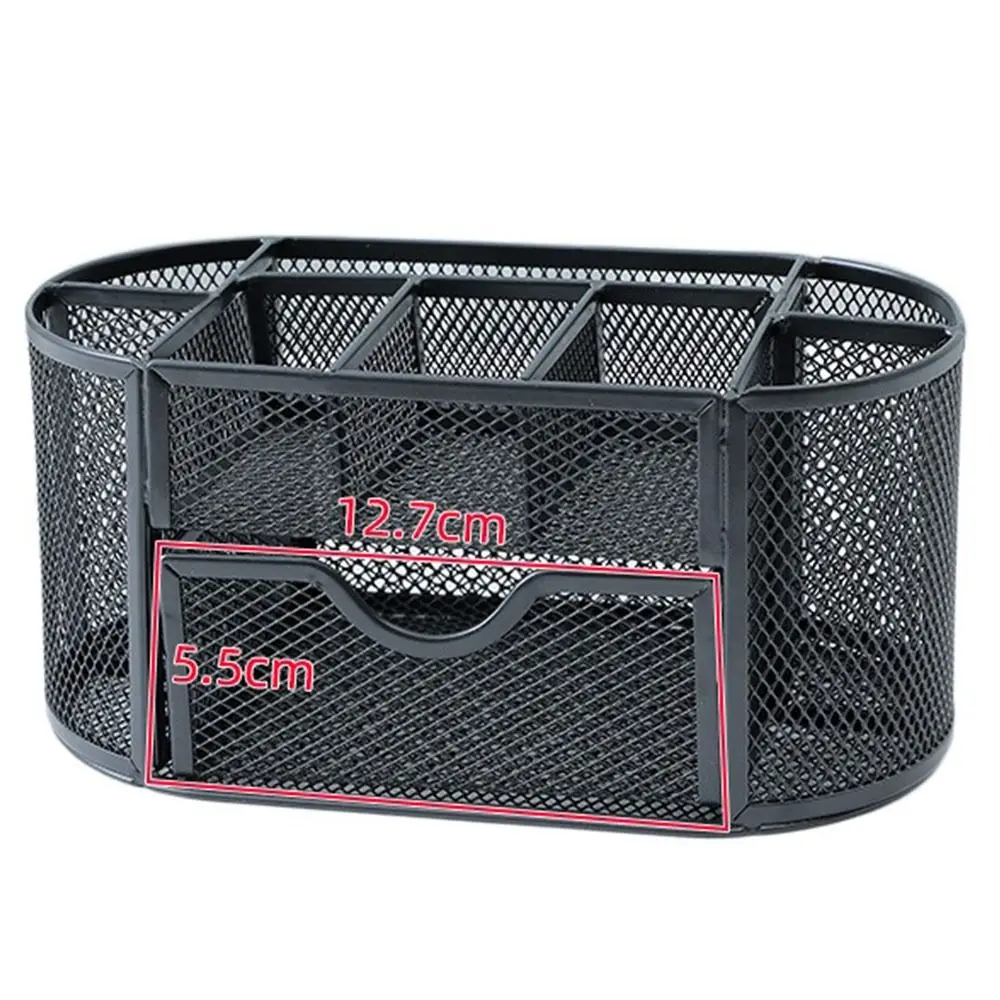 

Офисные и Школьные принадлежности с ящиком, 9 ячеек, настольный органайзер, канцелярские принадлежности, металлический контейнер