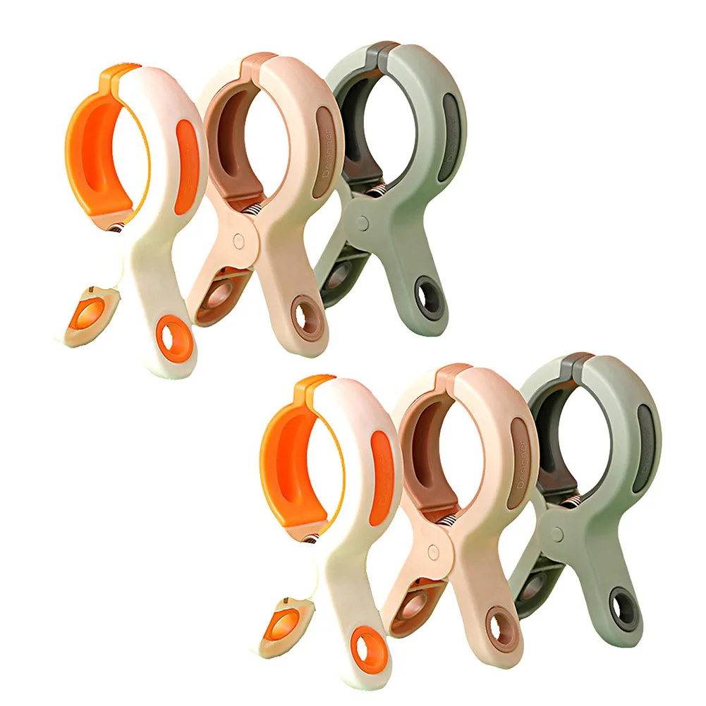 

6pc Non-marking Plastic Clothes Pins Large Windproof And Non-Slip Strong Towel Household Supplies Cleaning Home Organization