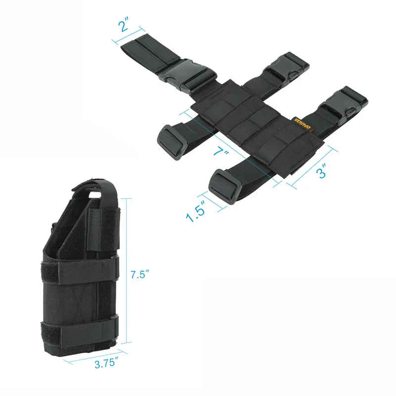 Tactical Molle Drop Leg Platform Universal Gun Holster with Mag Pouch for Glock 17 M9 Adjustable Handgun Pistol Case |