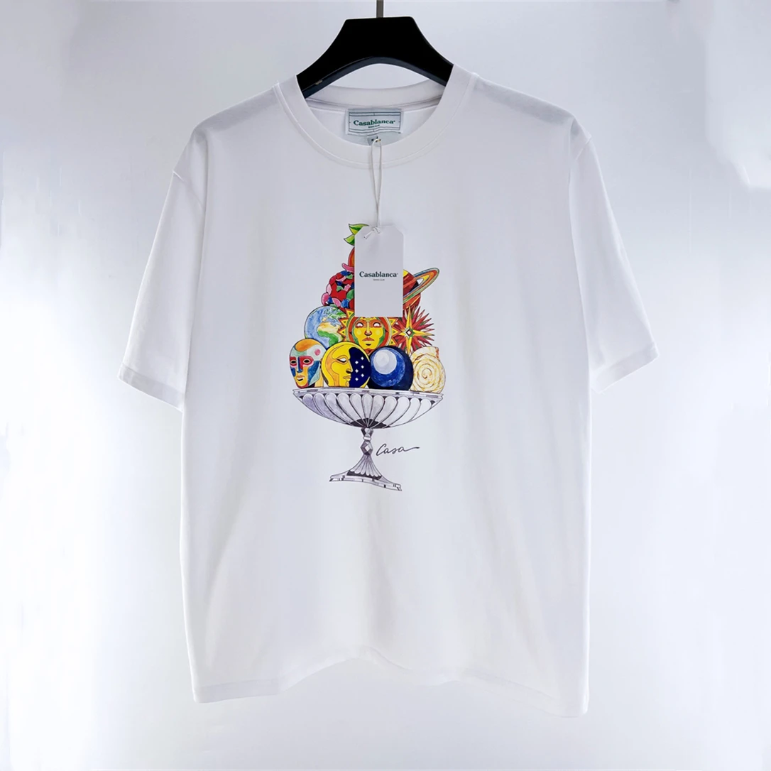 

Loose Casual Tee Top CASABLANCA T-Shirt Best Quality Men Women Inside Tag