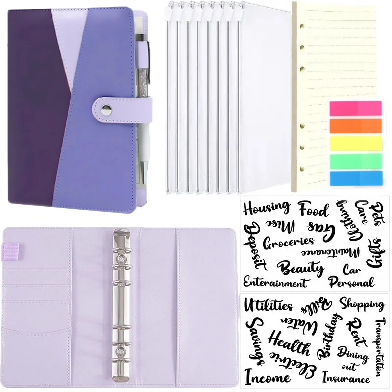 

Новый трехцветный блокнот формата A6 из искусственной кожи, дневник, расписание, бумажный чехол, креативные наличные деньги, руководство по планированию финансов