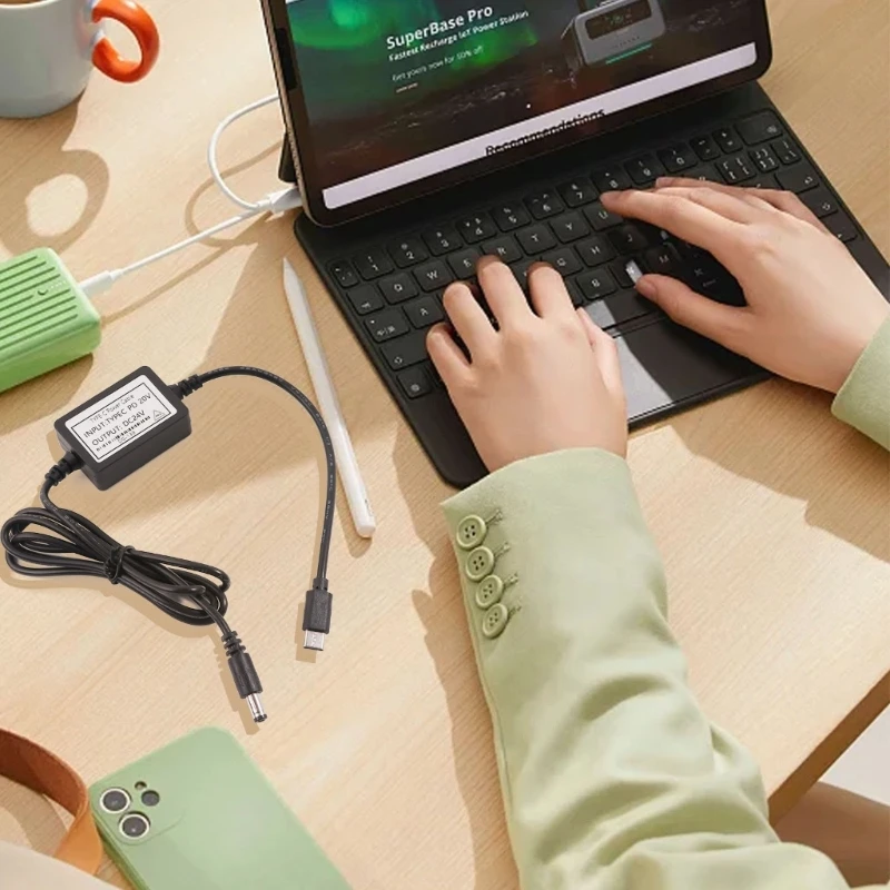 USB TypeC от 20 В до 24 постоянного тока кабель питания 5 5x2 1 мм 12 15