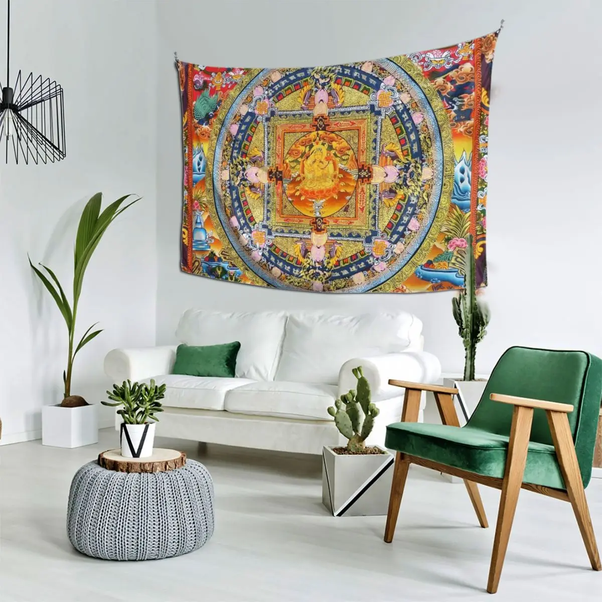 Буддийский индуистский гобелен с мандалой 2 эстетический домашний декор