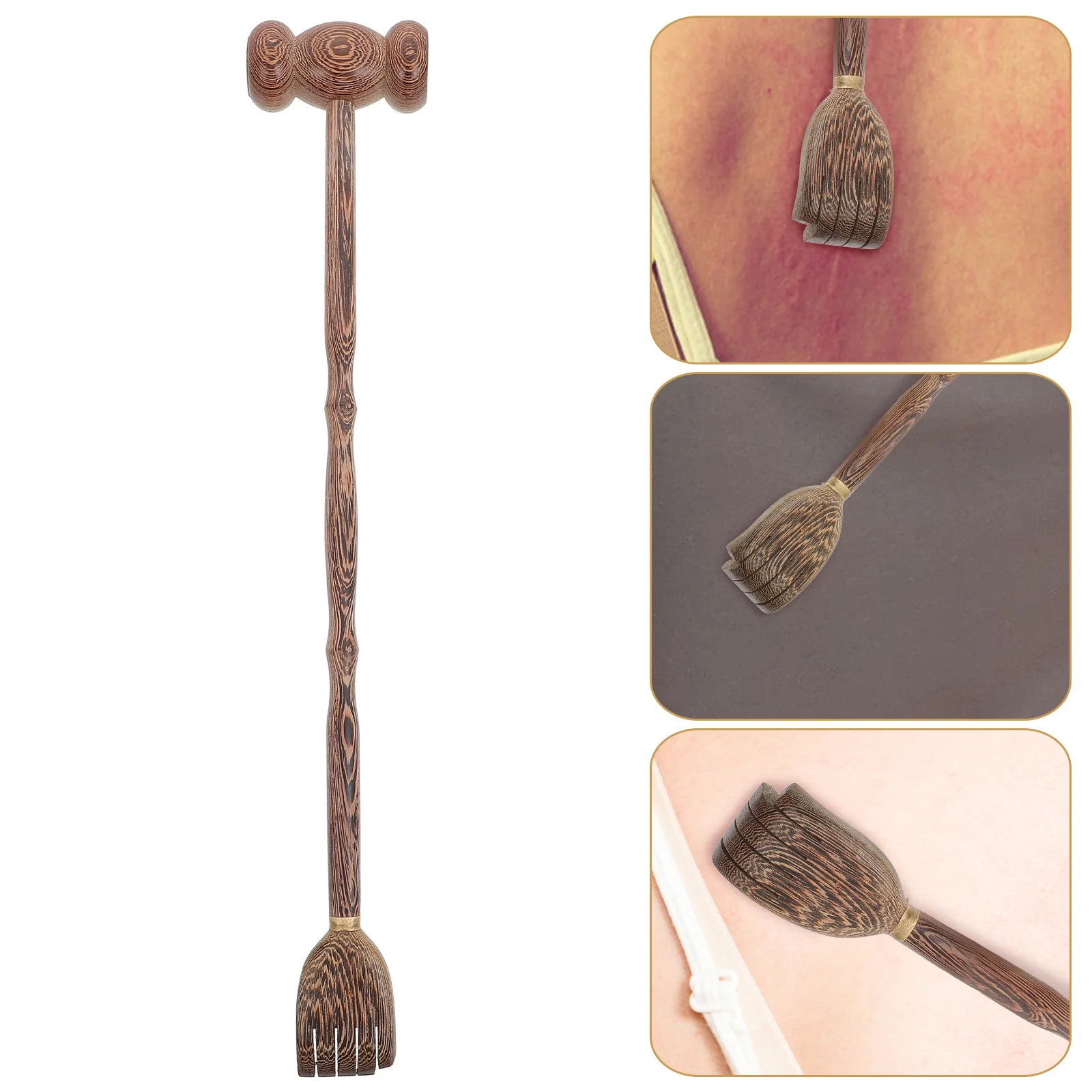 

Multi-function Back Scratcher Wooden Hammer Handheld Body Scratcher
