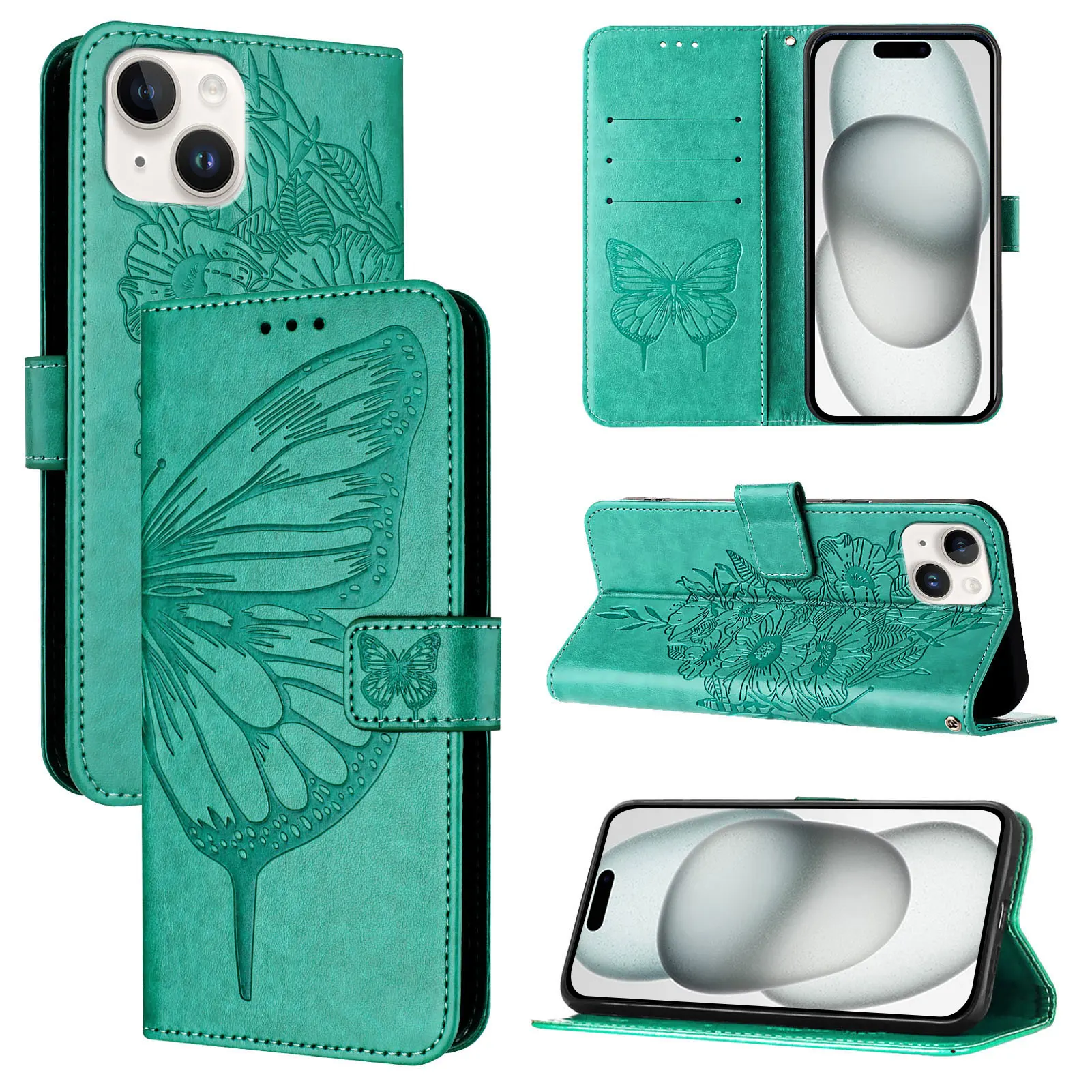 Чехол-кошелек с ремешком на руку для Vivo S19 Pro роскошный кожаный ремешок бабочкой 3