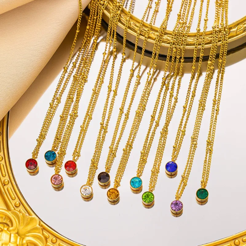 Популярное евроамериканское ожерелье с инкрустацией из цветного циркона для