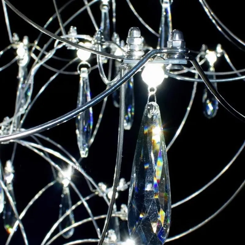 Современные хрустальные подвесные светильники люстра в виде светлячков для