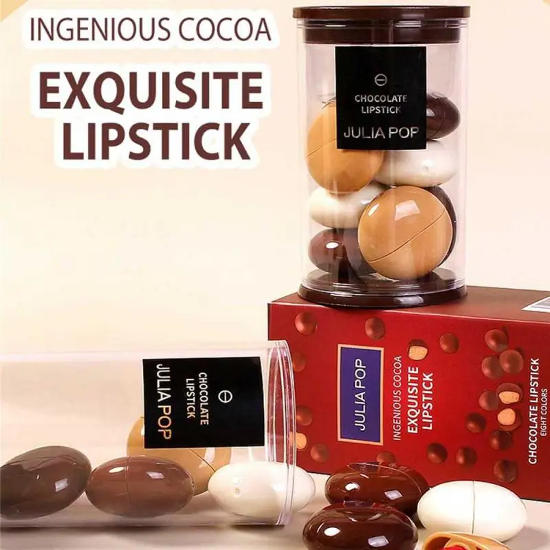 

8pcs/set Chocolate Lipstick Mini Capsule Lip Gloss Matte Velvet Lip Tint Satin Creamy Lip Makeup for Women Beauty Cosmetics
