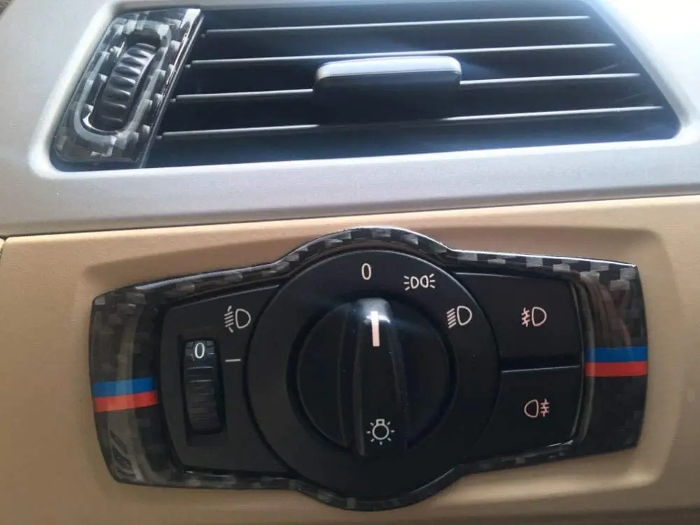 

Carbon Fiber Car Interior Headlight Switch Frame Cover Trim For BMW 3 Series E90 E92 E93 2005-2012 B