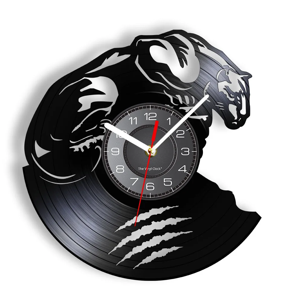 Black Panther Wall Clock Spirit Animal Totem Wall Art Silent Sweep Wall Clock For Living Room Wild Beast Predator Home Decor