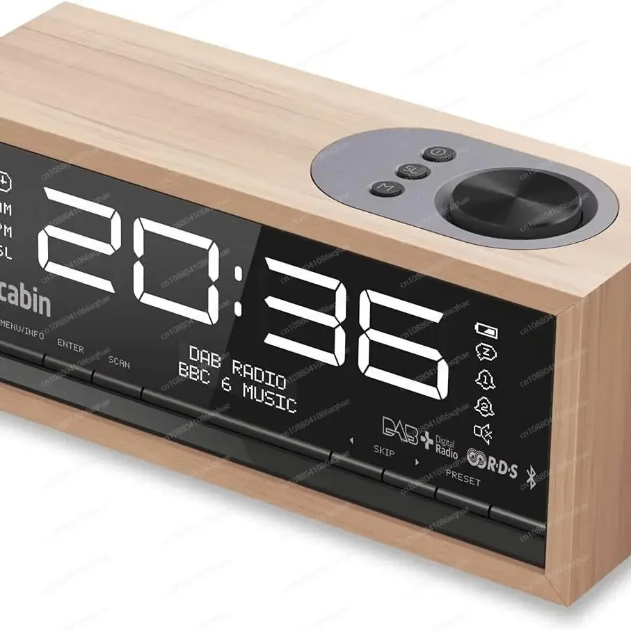 Фото Радио DAB+ FM Bluetooth 5.0 — многофункциональный динамик с беспроводной зарядкой и будильником, высококачественное домашнее аудио (внешняя торговля) №3
