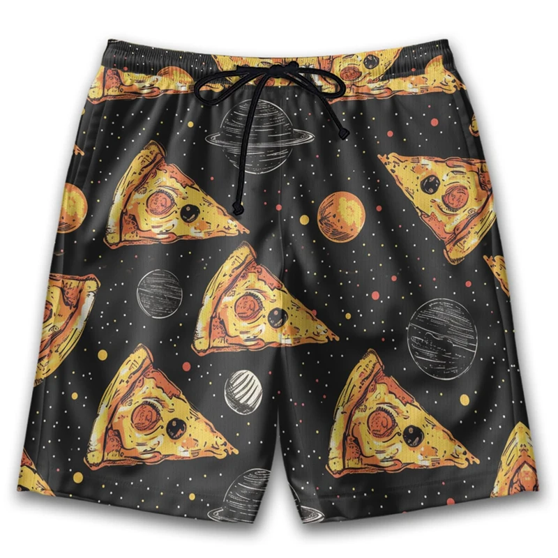 Шорты мужские пляжные с 3D принтом Гавайские шорты пицца плавки для мальчиков Aloha