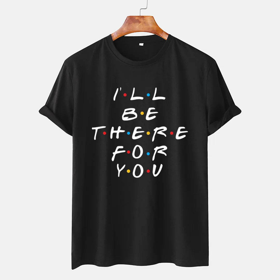 

Men's Black and White Letter Print Cotton Oversized Bottoming Shirt Summer Teen Round Neck Loose Casual Short Sleeve Top T-Shirt