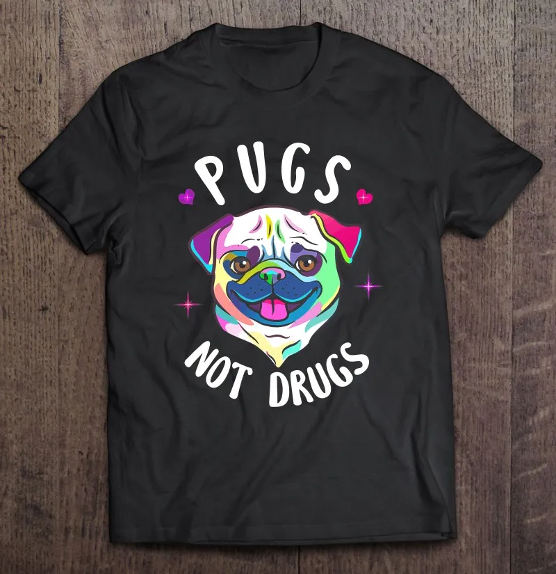 

Футболка мужская с надписью «Pugs Not Drug Dog Love»